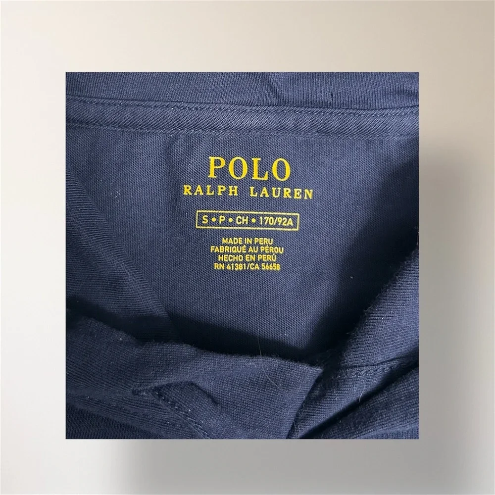 Polo Ralph Lauren Mens Small Navy Cotton Lightweight Pullover Hoodie‎ Red Pony